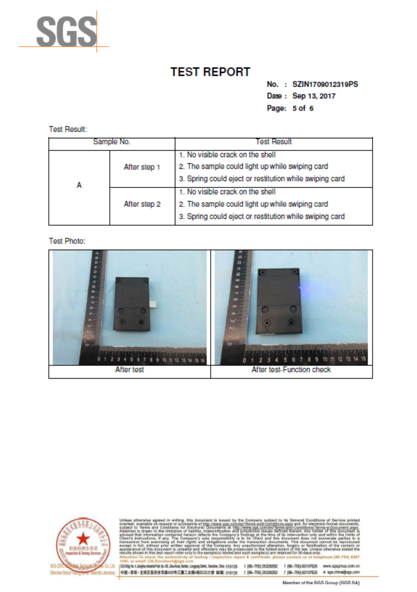 SGS Test Report-SDWS 5
